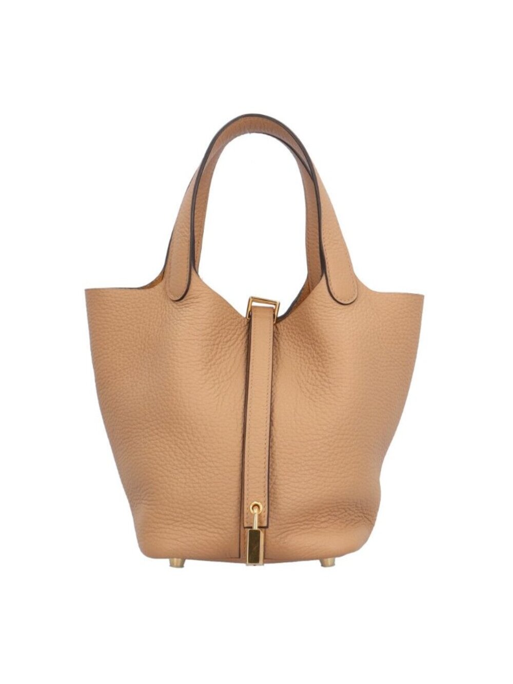 Hermes Picotin Lock PM Handbag Taurillon Clemence Beige